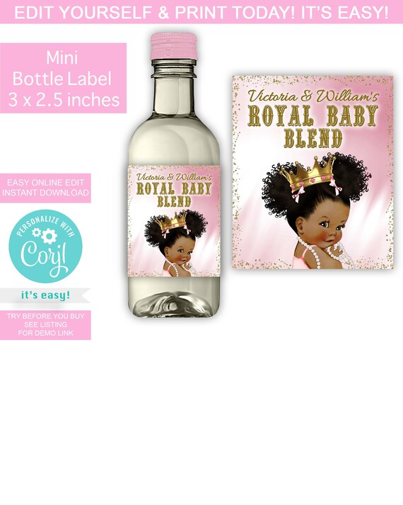 Princess Wine Bottle Labelsprincess Mini Wine Bottle Etsy