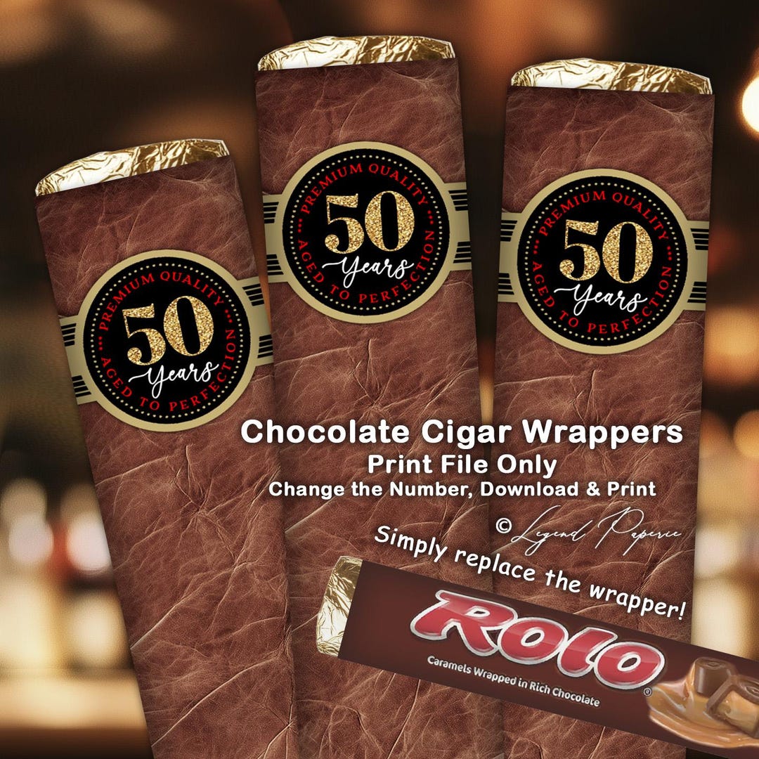 Personalized Rolo Candy Cigar Wrapper Template - Editable Age - Aged to ...