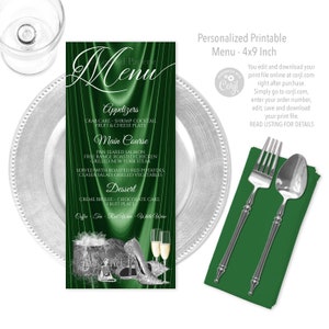 Groen zilver verjaardagsmenu dames, smaragdgroen zilver menu dames, smaragdgroen zilver verjaardagsfeestje vrouw, menu groen zilver dames, PS5