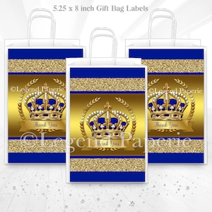 Prince Favor Bag Label,Prince Gift Bag Deocration,PrinceGift Bags,Prince Baby Shower Gift Bags,Prince Party Bag,King,Birthday Party Bag