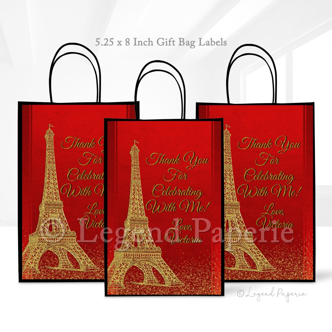 Paris Favor Bag Labels,paris Birthday Party,paris Prom,paris Favor Bag