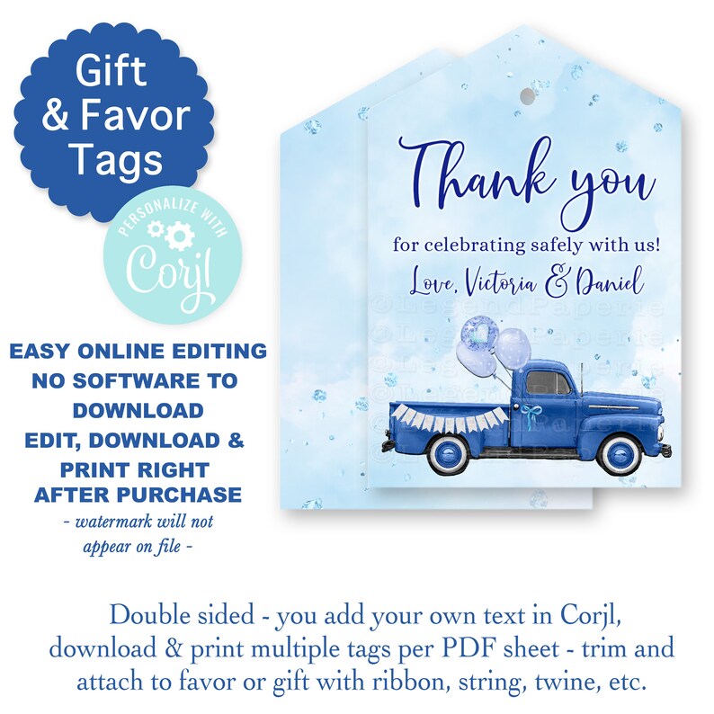 Boy Drive by Baby Shower Gift Tagsdrive Through Baby Shower Etsy