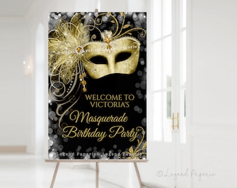 Masquerade Party Welcome Sign,masquerade Birthday Party Welcome