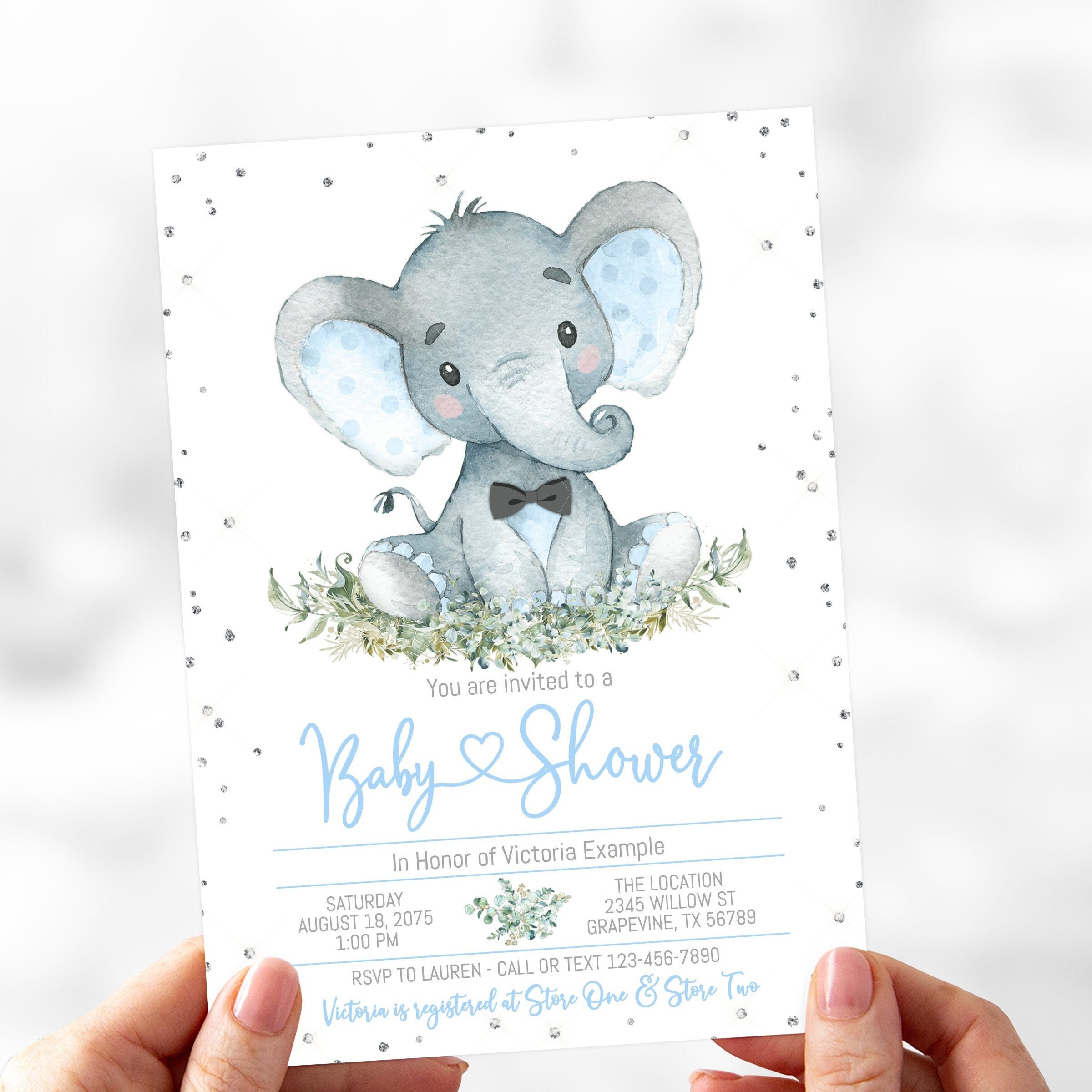 Boy Elephant Baby Shower Invitation Elephant Baby Shower Boy Elephant Baby Shower Boy Elephant Boy Elephant Baby Shower