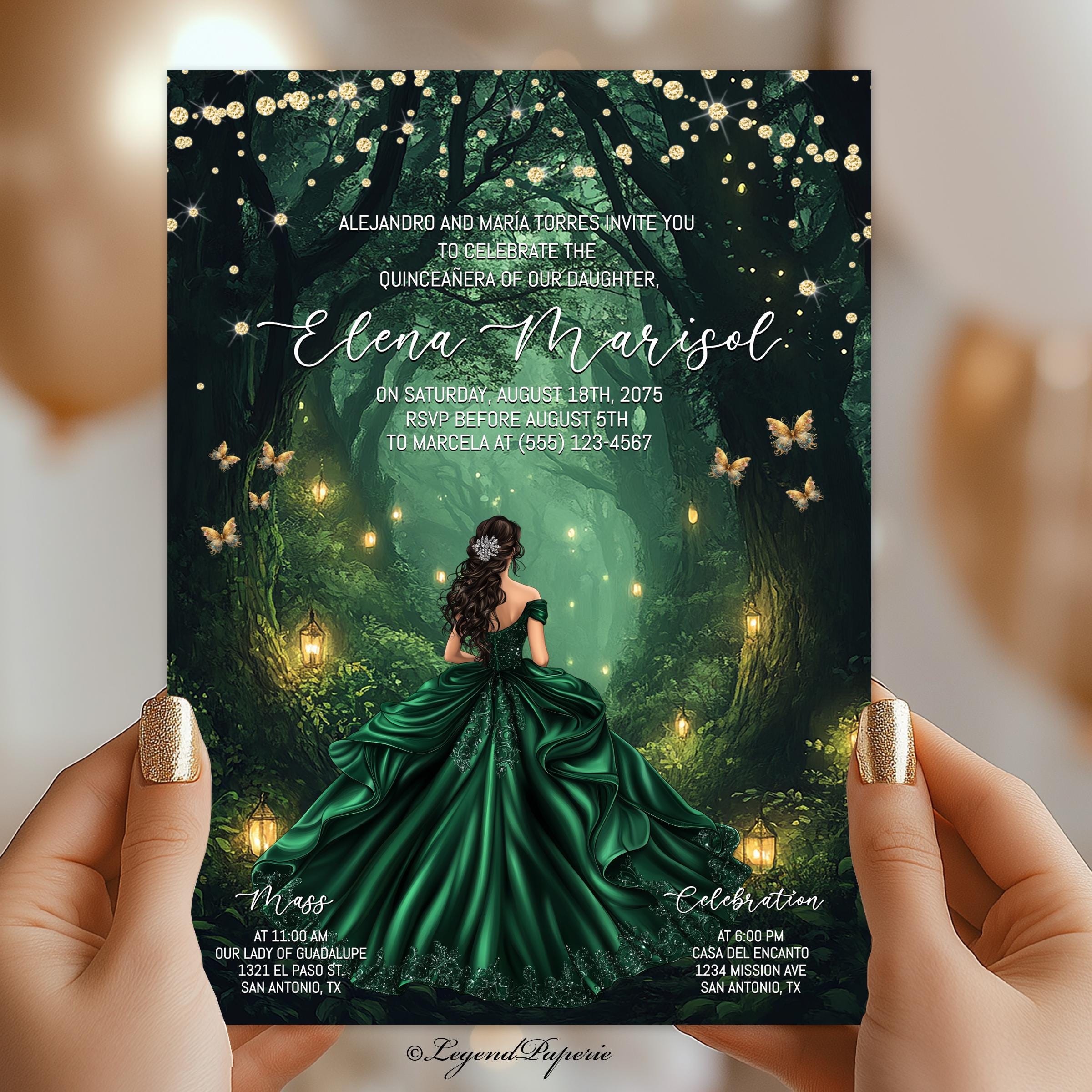 Emerald Green Gold Quinceanera - Etsy Emerald Green Gold Quinceanera - Etsy
