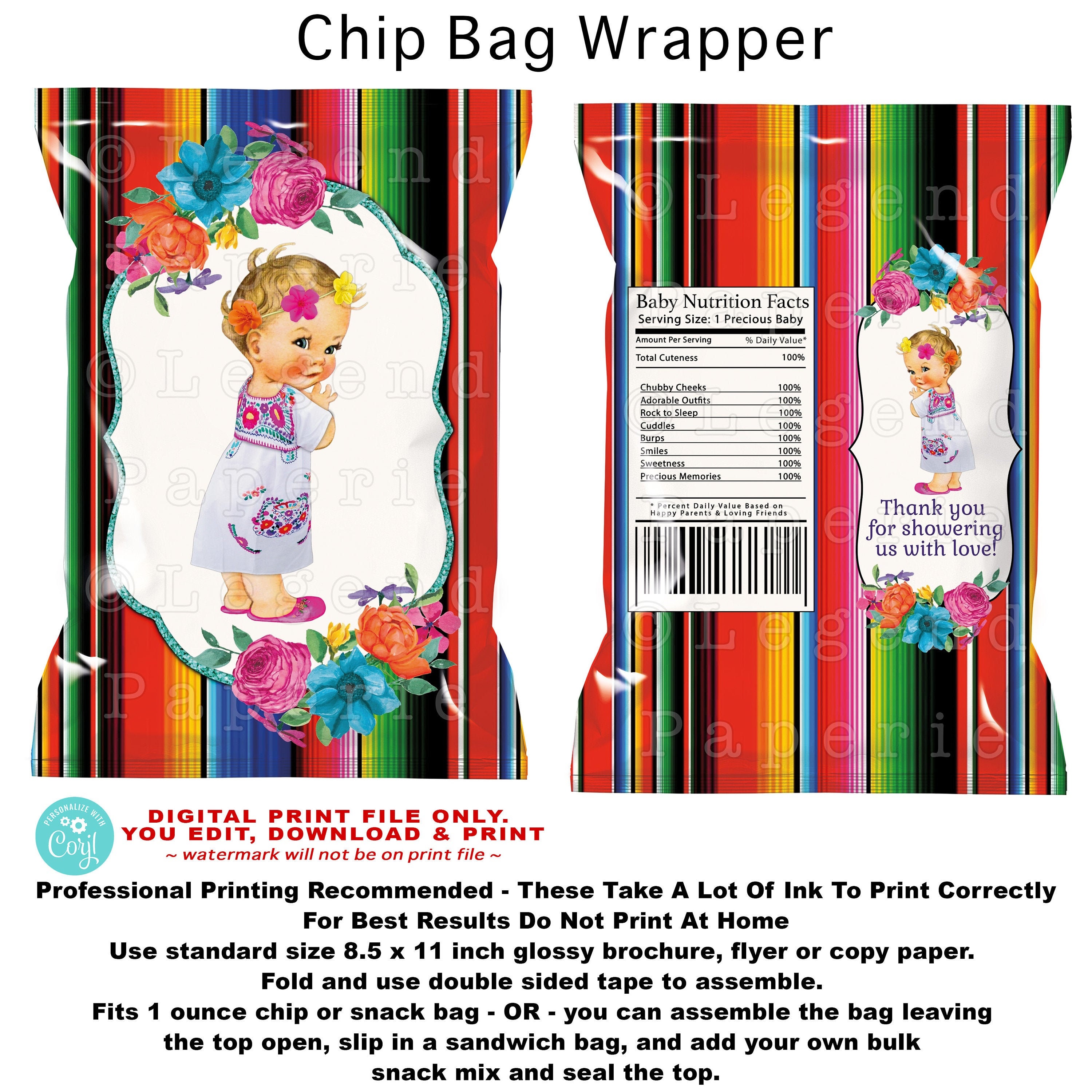 Girl Fiesta Baby Shower Chip Bags,Fiesta Chip Bags,Fiesta Baby Shower,Fiesta Chip Bags,Fiesta Baby Shower,Blonde Girl,Senorita,FW5