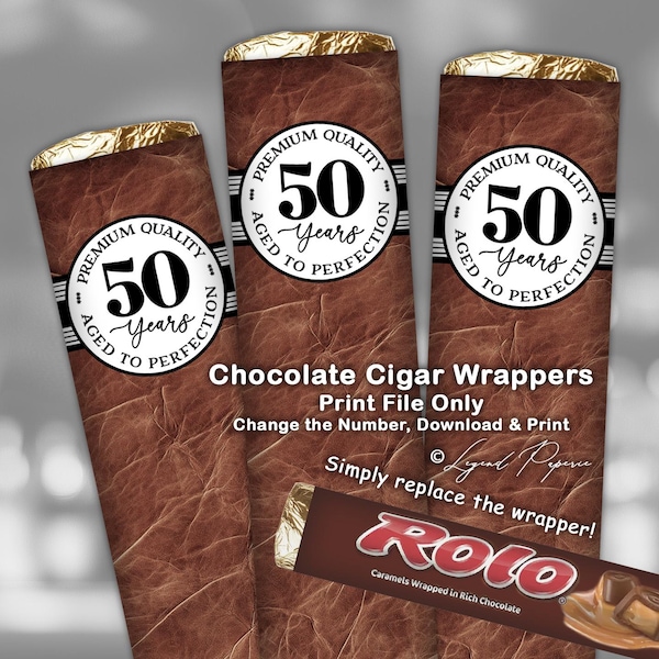 Papierek na cygara Rolo Candy – Edytowalny upominek urodzinowy dla mężczyzn – Perfekcyjnie dopracowany X1