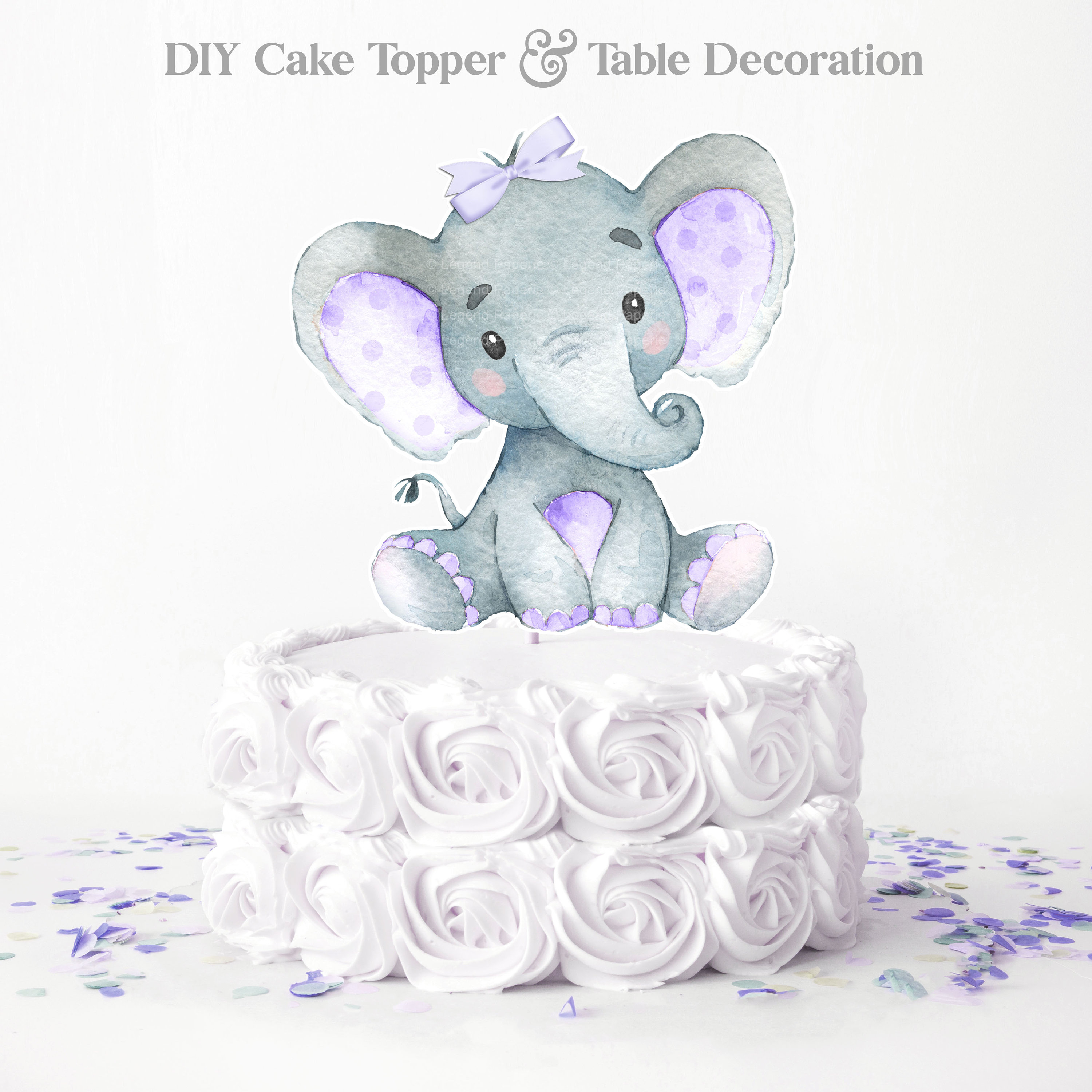 Clearance purple elephant baby shower ideas Shop