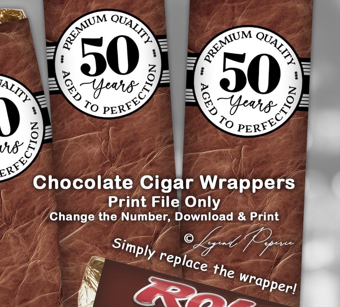 Rolo Candy Cigar Wrapper – Editable Birthday Favor for Men – Aged to ...