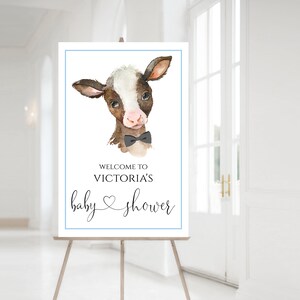 Boy Cow Baby Shower Welcome Sign,Farm Baby Shower Welcome Sign,Cow Baby Shower,Farm Baby Shower Signs,Boy Farm Baby Shower Welcome Signs,BC1