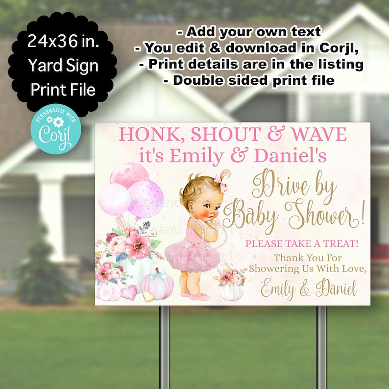 Girl Baby Shower Yard Signs,Little Pumpkin Baby Shower,Drive By Baby Shower Yard Signs,Baby Shower Yard Signs,Little Pumpkin,Blonde,PG5