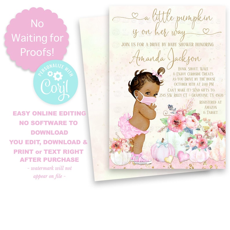 Little Pumpkin Drive by Baby Shower Invitationsgirl Drive by Etsy