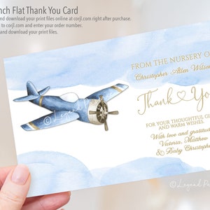 Cartões de agradecimento para chá de bebê de avião, cartões de agradecimento para avião, avião vintage, chá de bebê de avião, cartões de agradecimento, cartões de avião, ABS1