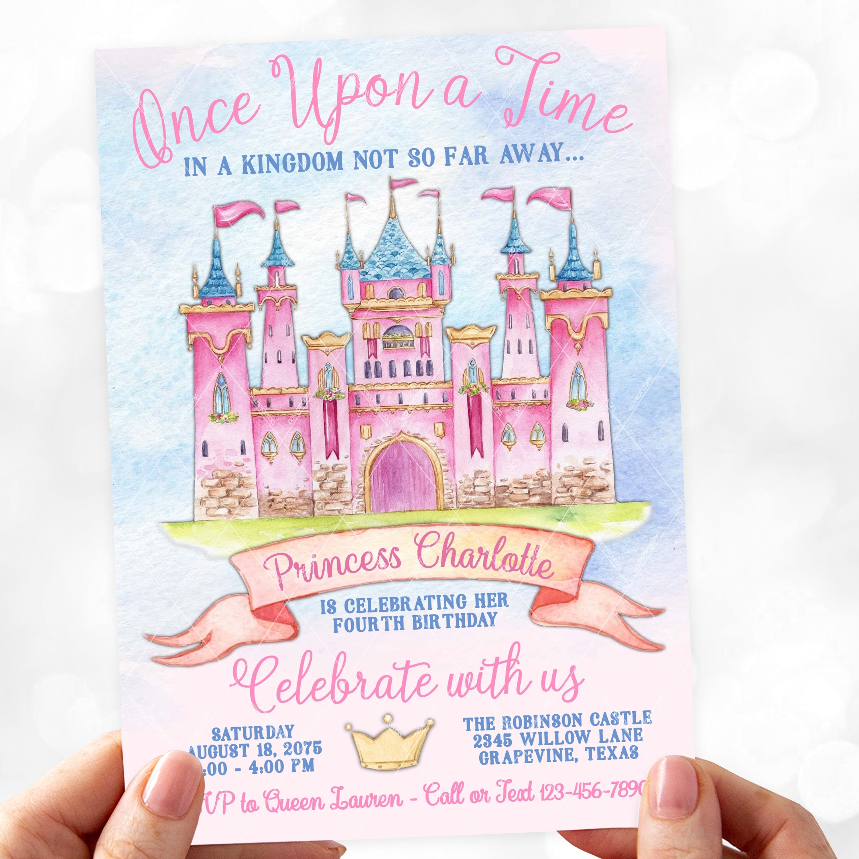 Princess Birthday Party Invitation Cinderella Princess Birthday Party Invitation Cinderella Birthday Princess Party