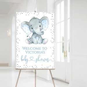 Boy Elephant Baby Shower Welcome Sign,Elephant Baby Shower,Boy Elephant Baby Shower,Elephant Baby Shower Welcome Sign,Boy Elephant,Sign,BE1