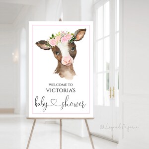 Girl Cow Baby Shower Welcome Sign,Farm Baby Shower Welcome Sign,Cow Baby Shower,Farm Baby Shower Sign,Girl Farm Baby Shower Welcome Sign,GC4