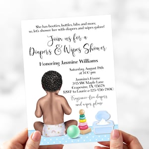 Boy Diaper & Wipes Baby Shower Invitation (Digital Download)
