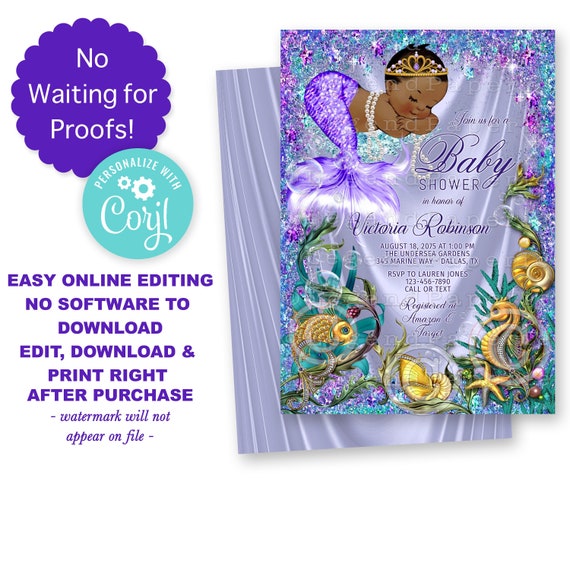 black mermaid baby shower decorations