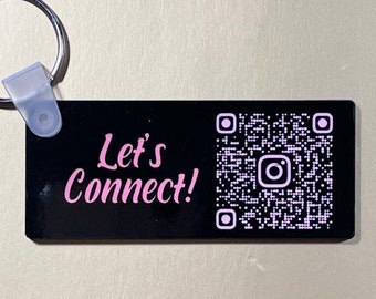 QR Code Keychain Rectangle | Instagram Keychain Realtor Keychain | Logo Keychain | Business Keychain | Personalized Keychain|Custom Keychain