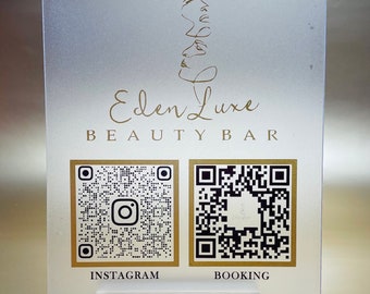 Acrylic Signs with Custom QR Codes for Business, Social Media, Electronic Payments, Menus