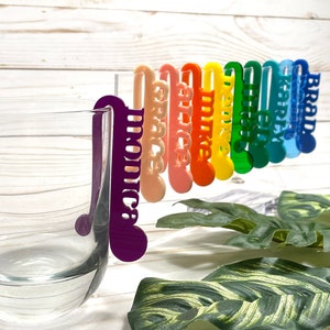 Acrylic Name Drink Markers | Custom Drink Markers | Personalized Drink Markers Tags | Drink Name Tags | Custom Drink Charms | Name Tags