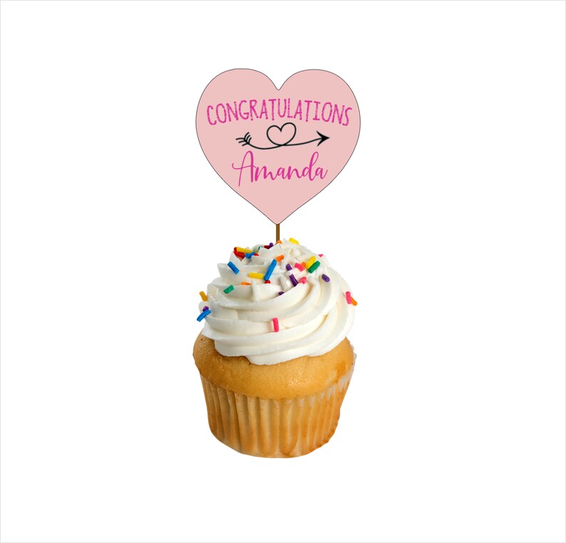 Personalized Cupcake Toppers/Picks Custom Designed for Birthdays, Graduations, Any Special Occasion Sold in Bundles of 6 Simple Shape