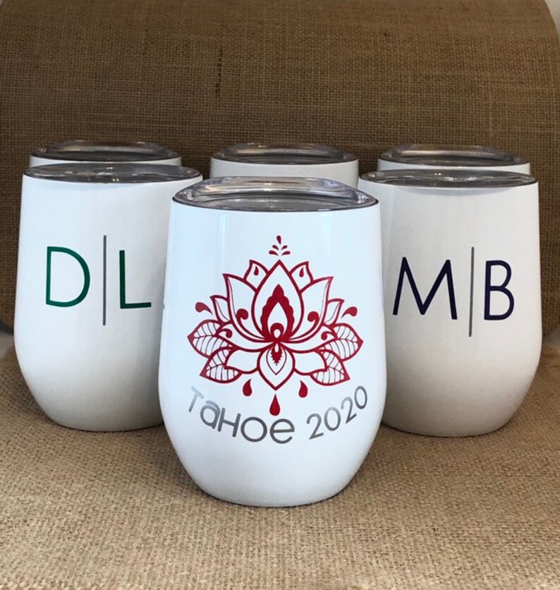 Personalized Custom Designed One-of-A-Kind Insulated Wine Tumblers with Lid 2-Sided Design