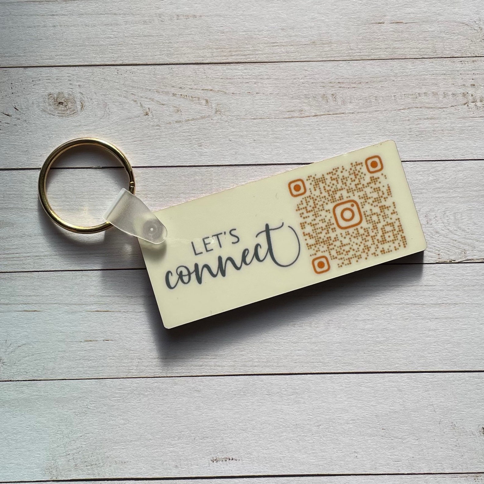 QR Code Keychain Instagram Keychain Realtor Keychain Logo Etsy