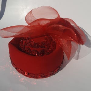 Vintage Red Victorian Wedding Hat for Women Made in USA