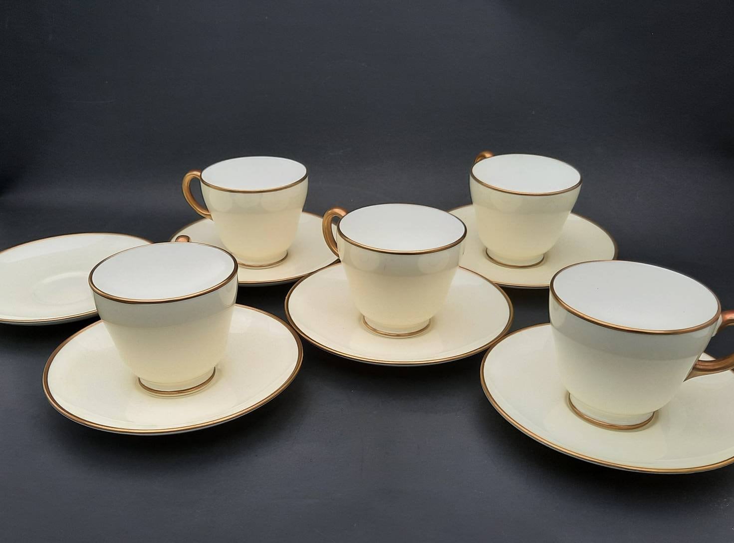 Wedgwood Gold Bone China White Gold Rim Tea Set Vintage Etsy