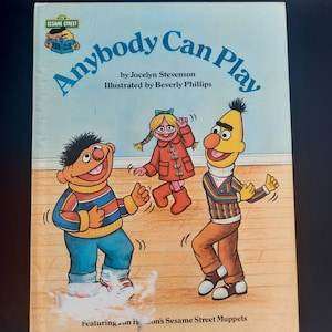 Sesame Street Anybody Can Play Book Vintage 1980
