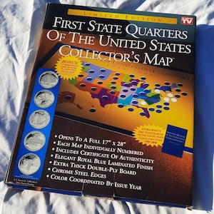 Completed First State United States Quarter Map Vintage