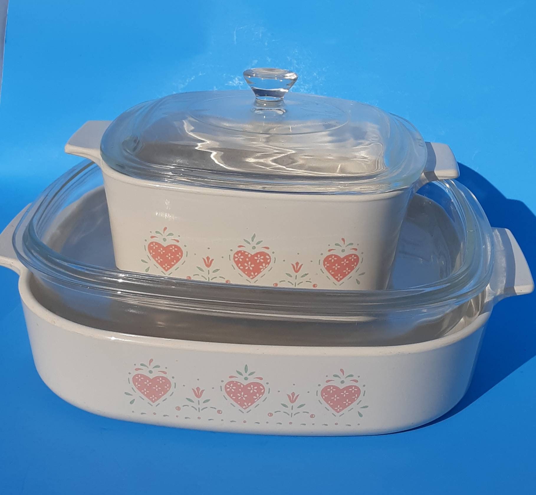 CorningWare Forever Yours Hearts 1.5 and 2.5 Liter Casserole Etsy