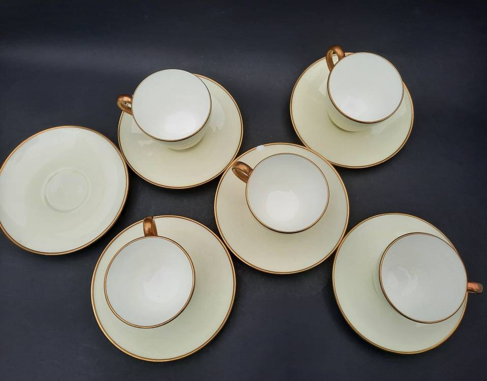 Wedgwood Gold Bone China White Gold Rim Tea Set Vintage Etsy
