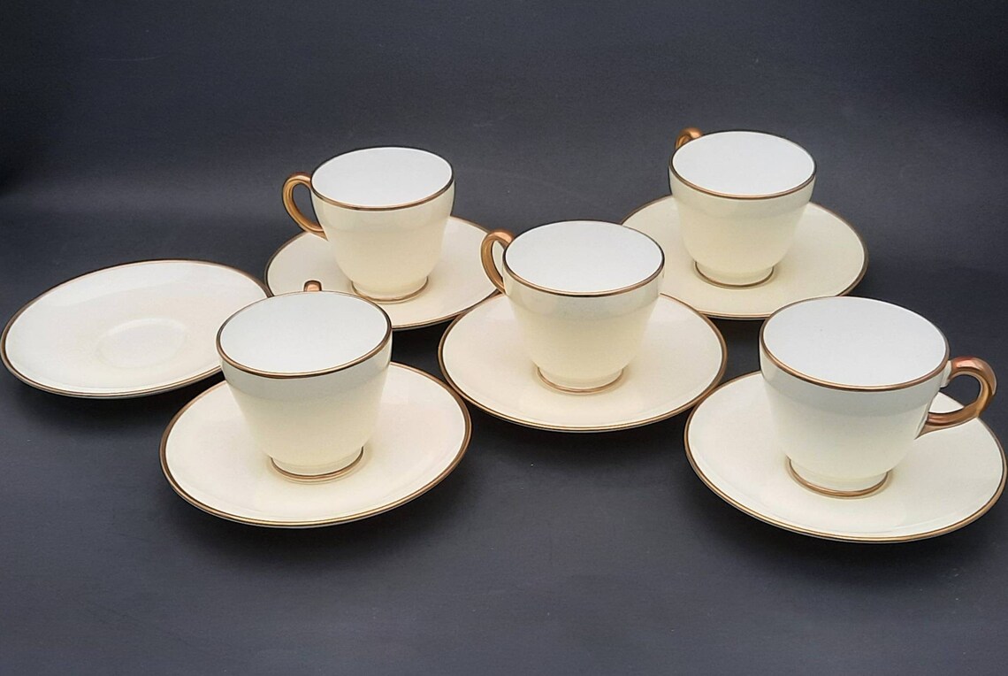 Buy Wedgwood Gold Bone China White Gold Rim Tea Set Vintage Online in