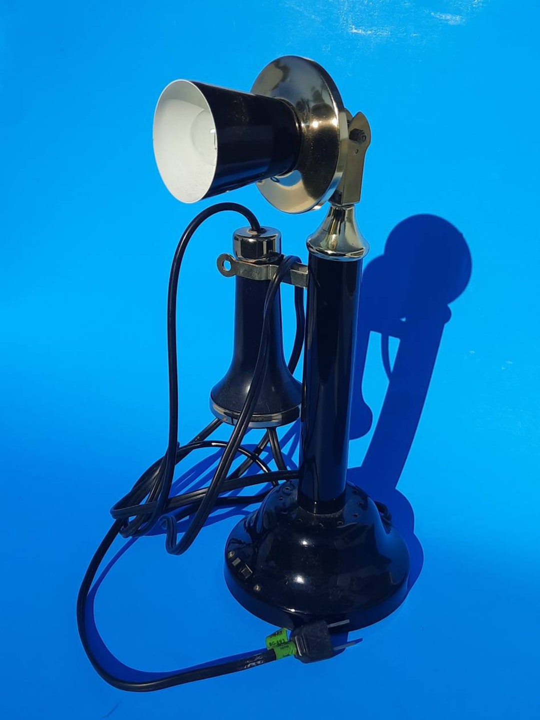 Vintage Black Candlestick Telephone Lamp Etsy