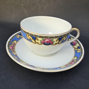 Victoria China Czechslovakia Tea Cup and Saucer Vintage