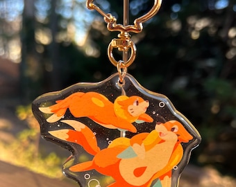 Buoy Weasel Family Glitter Charm