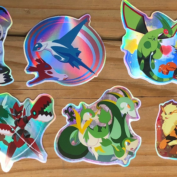 VOL1. Holo Vinyl Pokemon Stickers BIG(3~3.5 inches)