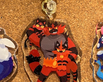 Lit Cat Family Glitter Charm