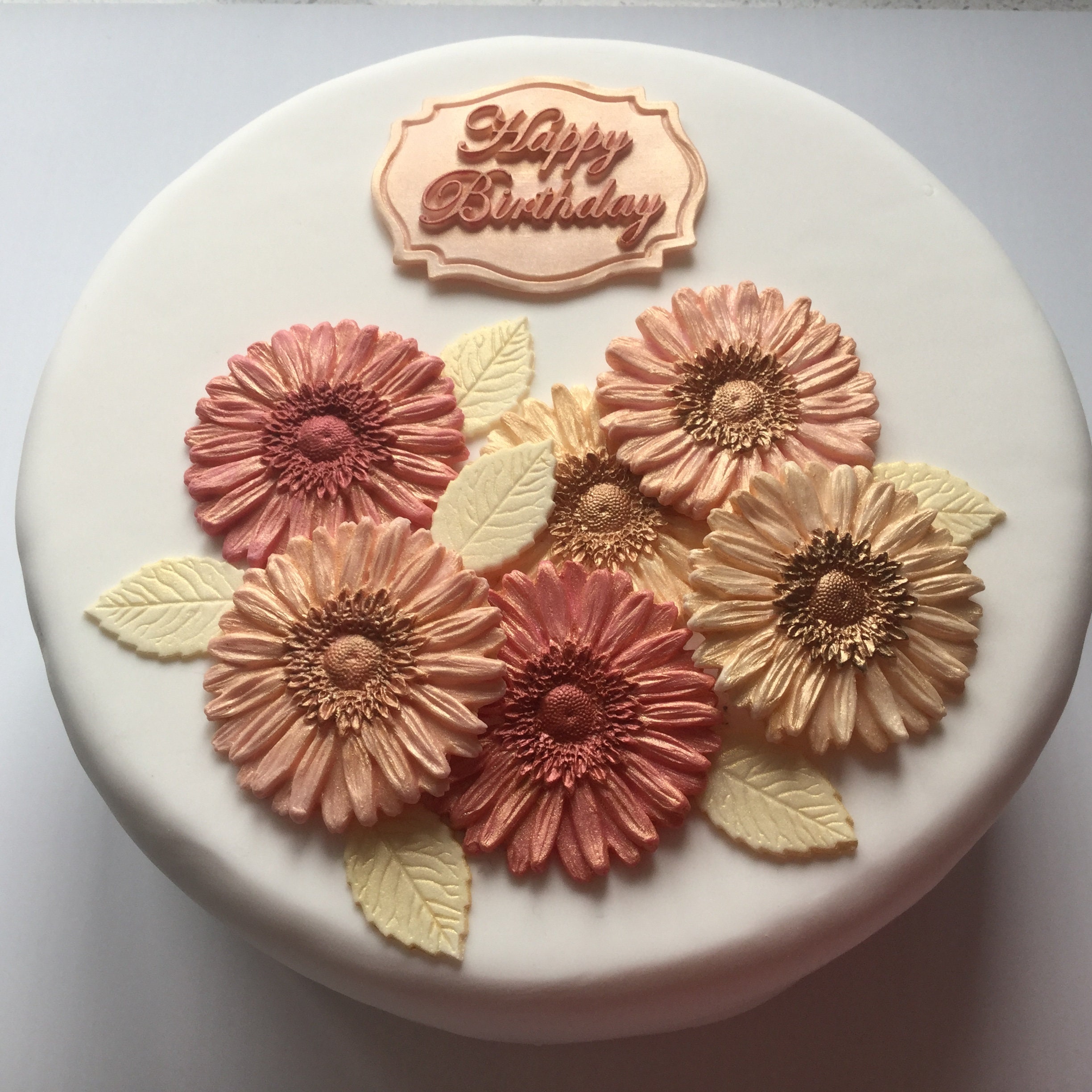 Rose Gold Edible Sugarpaste Fondant Cake Decorations Etsy