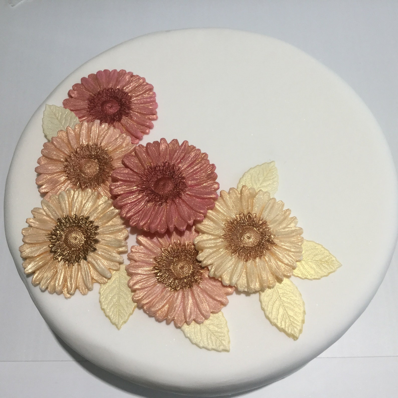 Rose Gold Edible Sugarpaste Fondant Cake Decorations Etsy