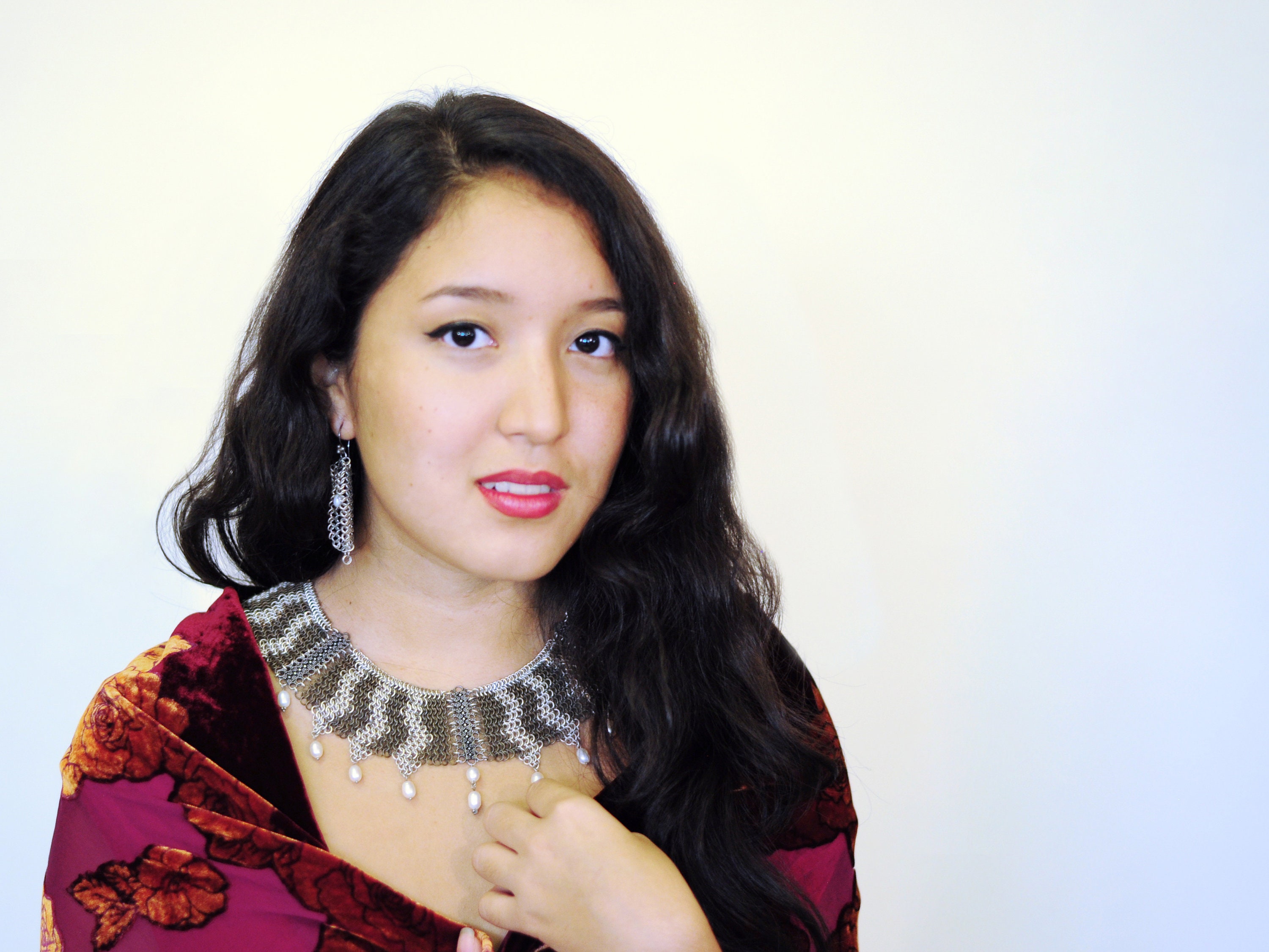 CONTEMPORARY CHAINMAILLE NECKLACE Sterling Silver And Oxidized Etsy