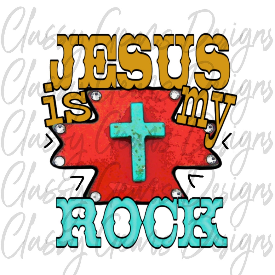 NEW Hand Drawn Jesus is My ROCK Graphic Designperfect for Etsy