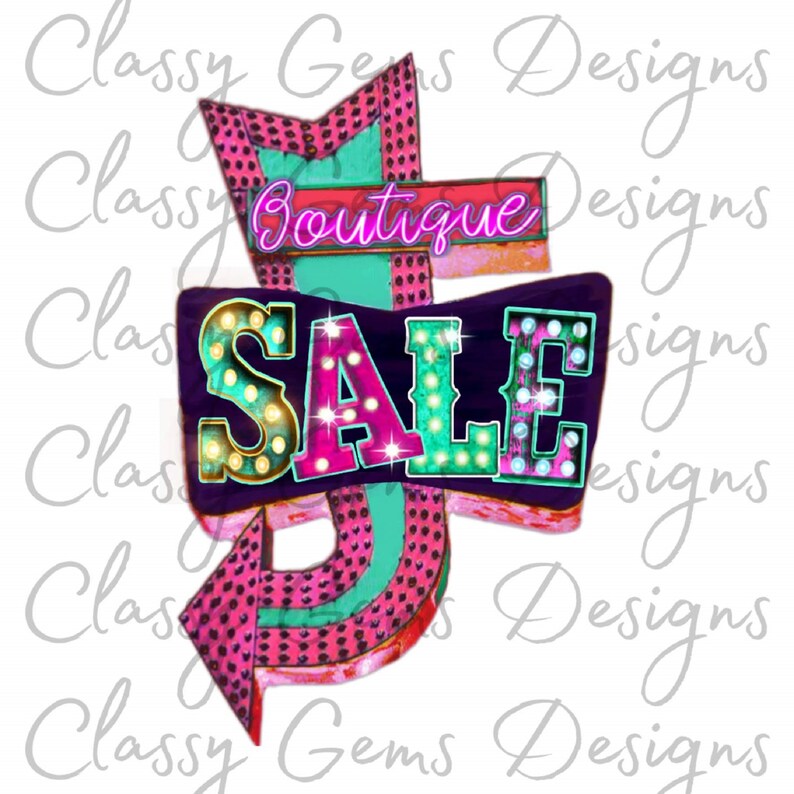 Boutique Sale Design With Cute Retro Marquee Sign perfect for - Etsy