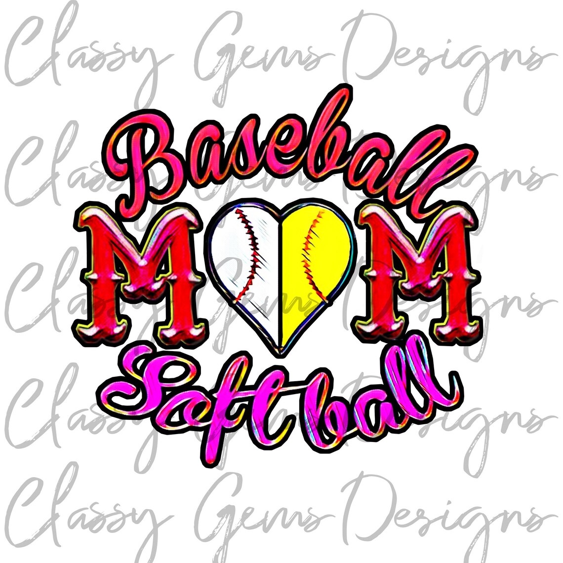 Baseball and Softball Mom Png Baseball Png Softball Png Mom Etsy
