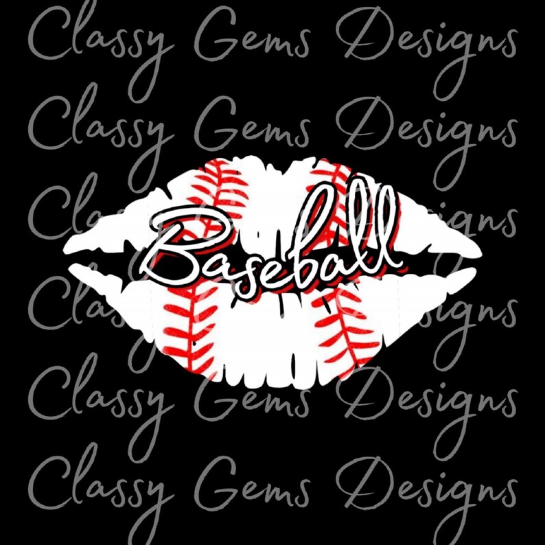 Download Baseball Lips Design instant download png format WITH | Etsy