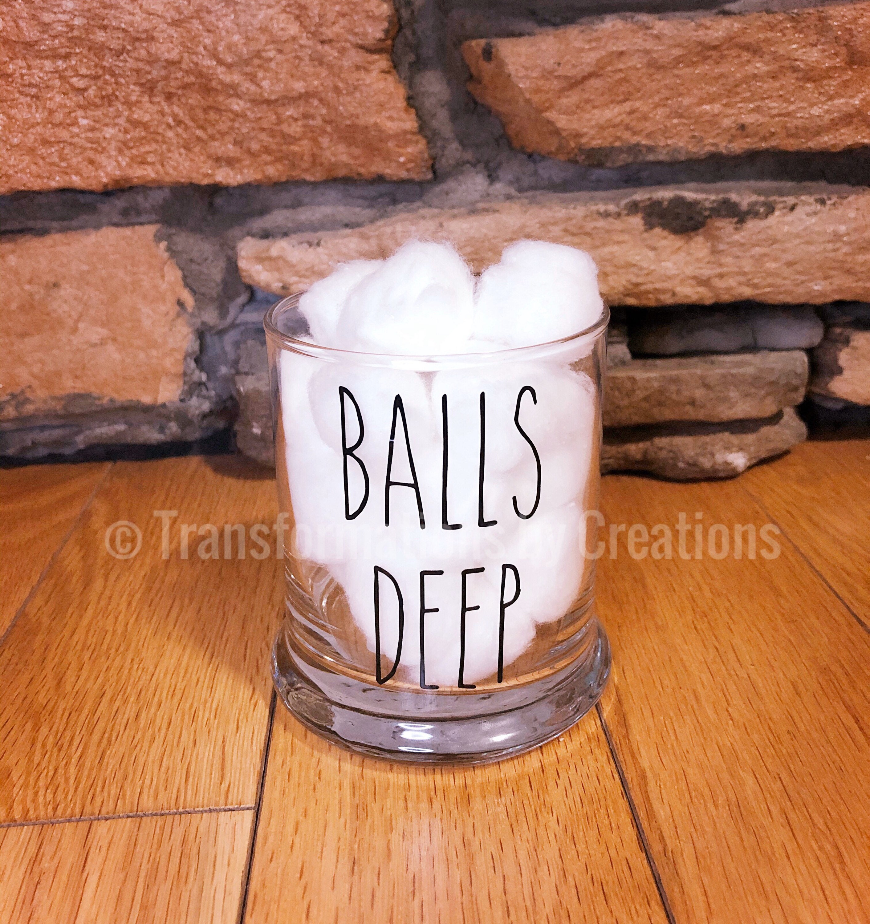 Balls Deep Cotton Balls Holder Bathroom Decor Funny Bathroom Etsy