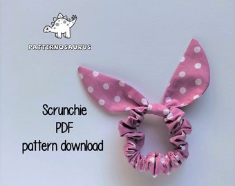 Scrunchie con fiocco: modello di cucito per accessori per capelli fai da te (modello PDF)