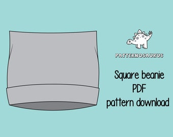 Square Beanie Sewing Pattern: Beginner DIY, All Sizes (PDF Pattern)